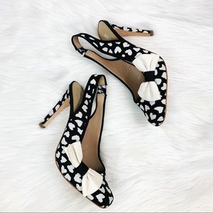 ABS Animal Print Sling back Bow Tie Heels